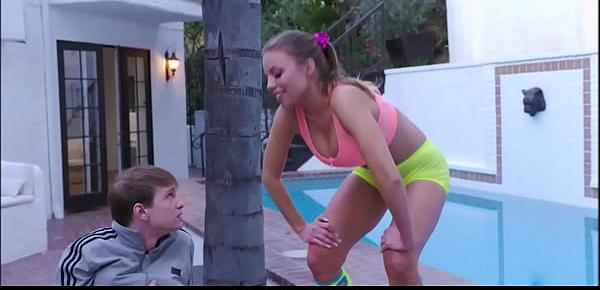  Big Tits Blonde MILF Britney Amber Workout Fuck With Younger Boy After Deal